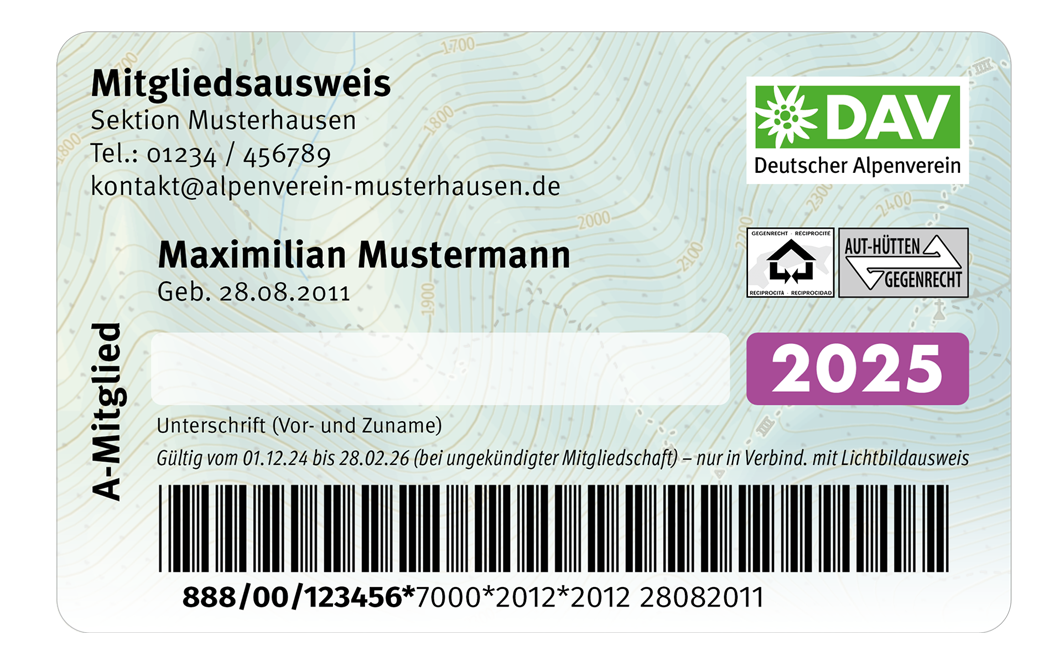 DAV-Mitgliedsausweis 2025 | © DAV